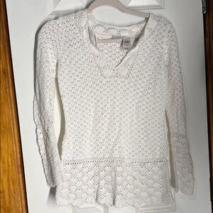 Emma James White Crochet Women's Blouse